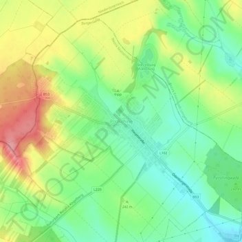 Topografische Karte Pöttsching, Höhe, Relief