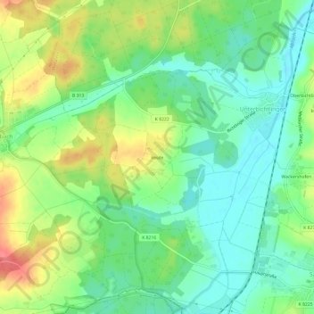 Topografische Karte Reute, Höhe, Relief