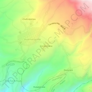 Topografische Karte Condormarca, Höhe, Relief