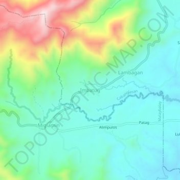 Topografische Karte Imbatug, Höhe, Relief