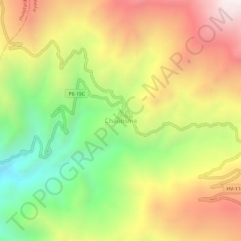 Topografische Karte Chaulisma, Höhe, Relief