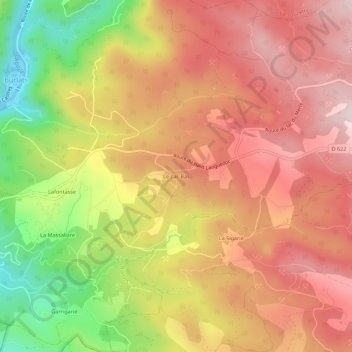 Topografische Karte Le Lac Bas, Höhe, Relief