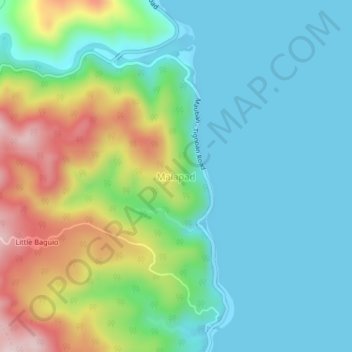 Topografische Karte Malapad, Höhe, Relief