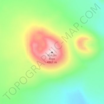 Topografische Karte Volcán Rojo, Höhe, Relief