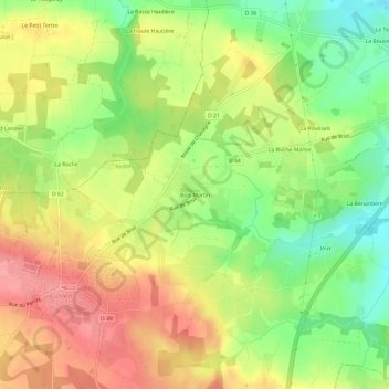 Topografische Karte Bois Martin, Höhe, Relief