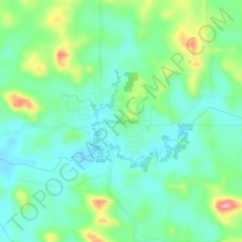 Topografische Karte Nova União, Höhe, Relief