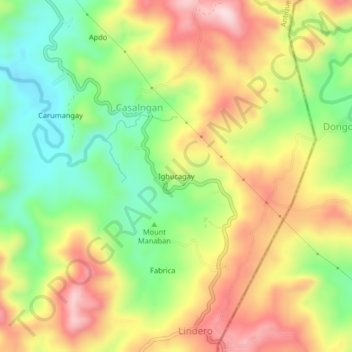 Topografische Karte Igbucagay, Höhe, Relief