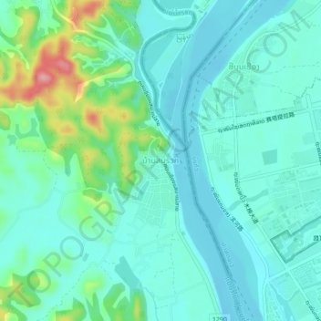 Topografische Karte Ban Sob Ruak, Höhe, Relief