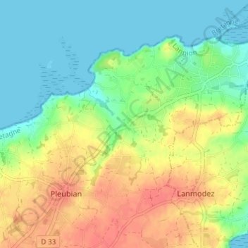 Topografische Karte Saint-Antoine, Höhe, Relief