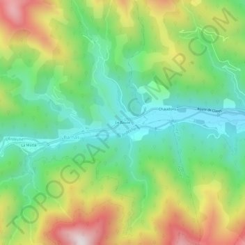 Topografische Karte Le Bouix, Höhe, Relief
