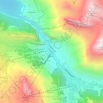 Topografische Karte La Daille, Höhe, Relief