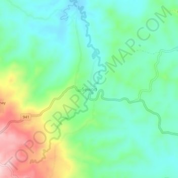 Topografische Karte Sewod, Höhe, Relief