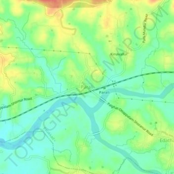 Topografische Karte Parali, Höhe, Relief