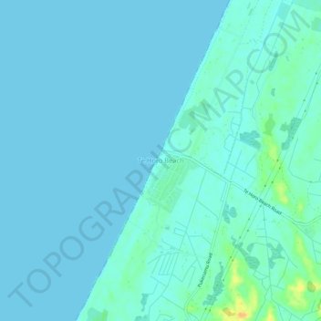 Topografische Karte Te Horo Beach, Höhe, Relief