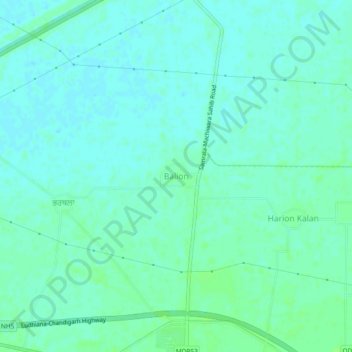 Topografische Karte Balion, Höhe, Relief