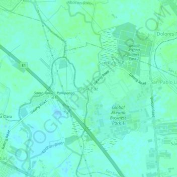 Topografische Karte Dela Paz, Höhe, Relief