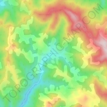 Topografische Karte Rovina, Höhe, Relief