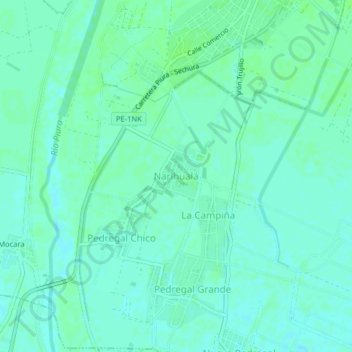 Topografische Karte Narihualá, Höhe, Relief