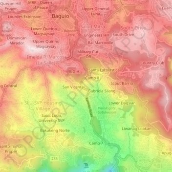 Topografische Karte Poliwes, Höhe, Relief