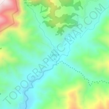Topografische Karte Loyola, Höhe, Relief