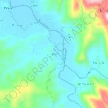 Topografische Karte Patac, Höhe, Relief