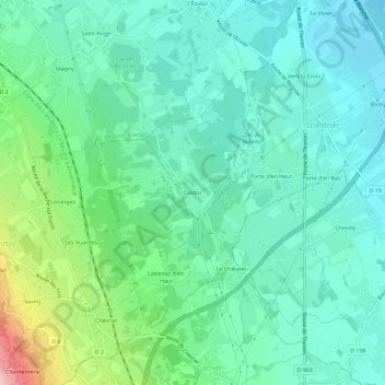 Topografische Karte Credoz, Höhe, Relief