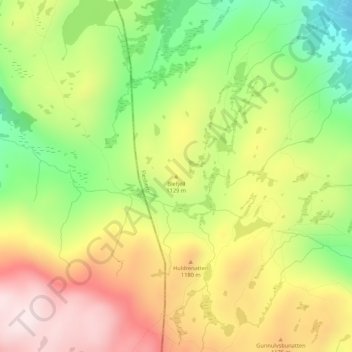 Topografische Karte Blefjell, Höhe, Relief