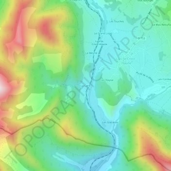 Topografische Karte La Caire, Höhe, Relief