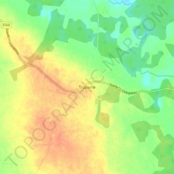 Topografische Karte Trapene, Höhe, Relief