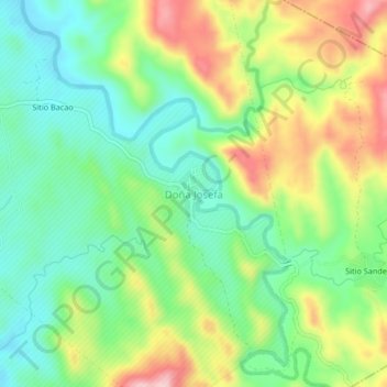 Topografische Karte Doña Josefa, Höhe, Relief