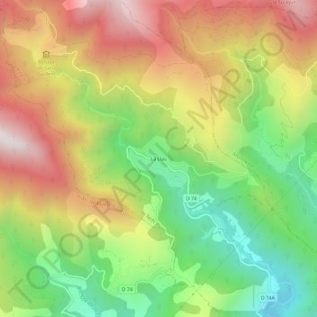 Topografische Karte La Llau, Höhe, Relief