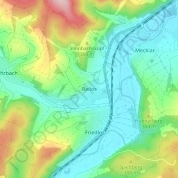 Topografische Karte Reilos, Höhe, Relief