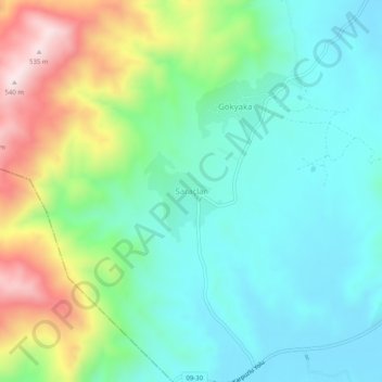 Topografische Karte Saraçlar, Höhe, Relief