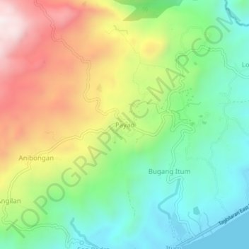 Topografische Karte Payao, Höhe, Relief