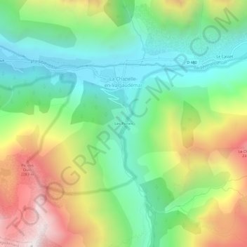 Topografische Karte Les Portes, Höhe, Relief