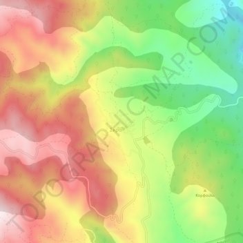 Topografische Karte Skra, Höhe, Relief