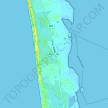 Topografische Karte Haurvig, Höhe, Relief
