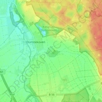 Topografische Karte Capellen, Höhe, Relief