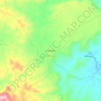 Topografische Karte Estacahan, Höhe, Relief