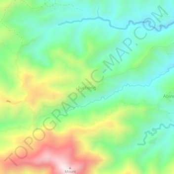 Topografische Karte Jucbong, Höhe, Relief