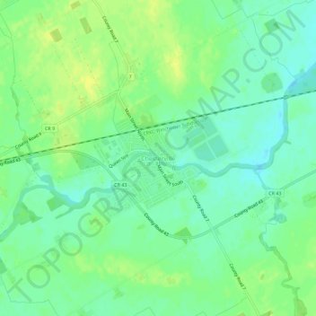 Topografische Karte Chesterville, Höhe, Relief