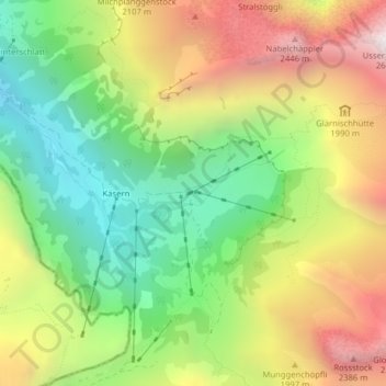 Topografische Karte Werben, Höhe, Relief