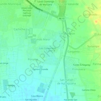 Topografische Karte Lovera, Höhe, Relief