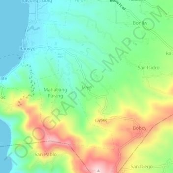 Topografische Karte Luya, Höhe, Relief