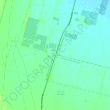 Topografische Karte Jocolí, Höhe, Relief