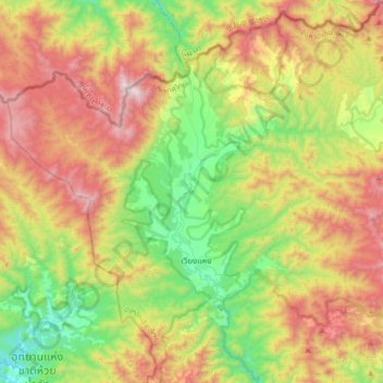 Topografische Karte แสนไห, Höhe, Relief