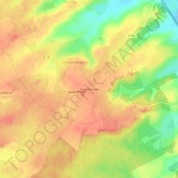 Topografische Karte Fosse Nouvelle, Höhe, Relief