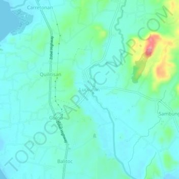 Topografische Karte Lucsuhin, Höhe, Relief