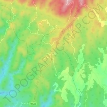 Topografische Karte Aloh, Höhe, Relief