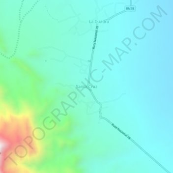 Topografische Karte Santa Cruz, Höhe, Relief